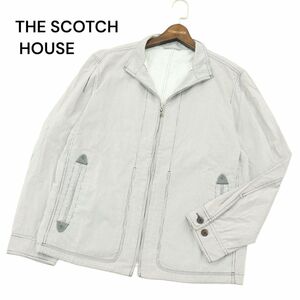 THE SCOTCH HOUSE スコッチハウス 春夏 麻 リネン混★ ストライプ ブルゾン ジャケット Sz.LL　メンズ 大きいサイズ 　A4T00880_1#M