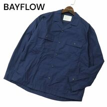 BAYFLOW ベイフロー 通年 オーバーサイズ★ コットン ワーク シャツ ジャケット Sz.3　メンズ ネイビー　A4T01052_2#C_画像1