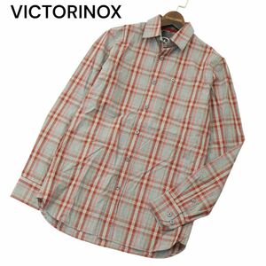 【新品 未使用】 VICTORINOX ビクトリノックス 通年 SLIM FIT ロゴ刺繍 長袖 チェック シャツ Sz.XS　メンズ　A4T01001_1#C