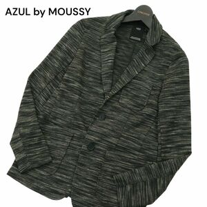 AZUL by MOUSSY アズール マウジー 通年 メランジ★ ニット アンコン テーラード ジャケット Sz.S　メンズ グレー　A4T01018_2#O