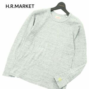 H.R.MARKET ハリウッドランチマーケット H刺繍★ ストレッチ フライス 長袖 カットソー Tシャツ Sz.2　メンズ グレー 日本製　A4T01012_2#F