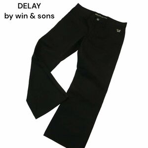 DELAY by win & sons ウィンアンドサンズ 通年 ロゴ刺繍★ ブーツカット デニム パンツ ジーンズ Sz.2　メンズ 黒 日本製　A4B00626_2#R