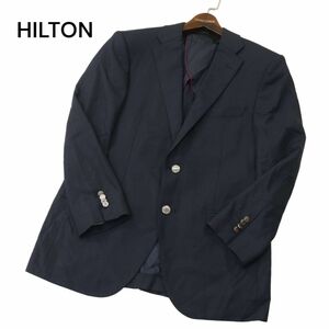 美品 HILTON ヒルトン 通年 背抜き GUABELLO SUPER130’S 伊製生地 テーラード ジャケット ブレザー 紺ブレ Sz.96AB5 メンズ　A4T01276_2#O