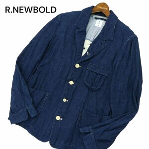 R.NEWBOLD ポールスミス 通年 背抜き インディゴ★ カバーオール ジャケット Sz.L　メンズ　A4T01183_2#O