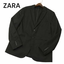 ZARA ザラ マン 現行タグ★ 通年 アンコン テーラード ジャケット Sz.XL　メンズ 黒 大きいサイズ 　A4T01288_2#O_画像1