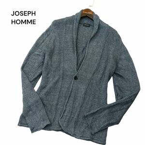 JOSEPH HOMME ジョセフ オム 春夏 麻 リネン100％★ ショールカラー ニット カーディガン Sz.50　メンズ　A4T01238_2#M