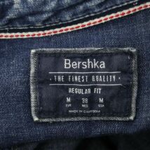 Bershka ベルシュカ USED加工★ REGULAR FIT カットオフ 長袖 ウエスタン デニム シャツ Sz.M　メンズ　A4T01302_2#C_画像5