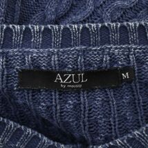 AZUL by MOUSSY アズール マウジー ウォッシュ加工★ Vネック ニット セーター Sz.M　メンズ ネイビー　A4T01298_2#L_画像5