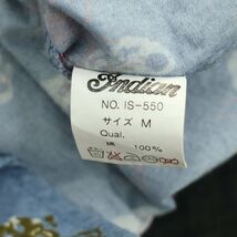 Indian Motorcycle インディアンモーターサイクル ビッグ ロゴ刺繍★ 花柄 フラワー 総柄 長袖 ワーク シャツ Sz.M　メンズ　A4T00770_1#C_画像7