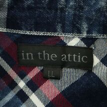 in the attic インジアティック 通年 ウォッシュ加工★ 長袖 デニム ウエスタン チェック シャツ Sz.LL　メンズ　A4T01528_2#C_画像5