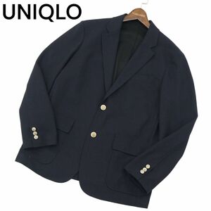 UNIQLO ユニクロ 春夏 コンフォート★ ジャージー テーラード ジャケット ブレザー 紺ブレ Sz.M　メンズ ネイビー　A4T01443_2#M