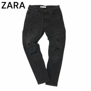 ZARA ザラ マン 現行タグ★ 通年 クラッシュ加工 ストレッチ スキニー デニム パンツ ジーンズ Sz.31　メンズ　A4B00864_2#R