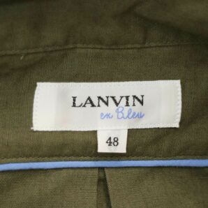 LANVIN en Bleu ランバン オン ブルー 春夏 麻 リネン混★ ステッチ 長袖 シャツ Sz.48 メンズ 日本製 A4T01430_2#Aの画像5