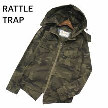 RATTLE TRAP メンズビギ 通年 【迷彩 カモフラ柄 総柄】 フード着脱可 ミリタリー ジャケット ブルゾン Sz.L　メンズ　A4T01450_2#O_画像1