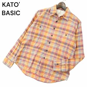 KATO' BASIC カトー AAA 通年 長袖 ワーク マルチ チェック★ シャツ Sz.S　メンズ　A4T01453_2#C