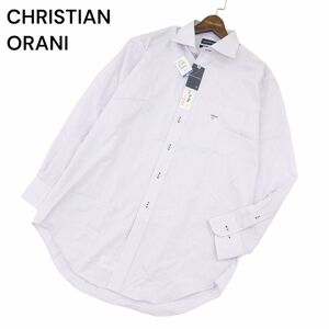 【新品 未使用】 CHRISTIAN ORANI クリスチャンオラーニ 日本製生地 長袖 ストライプ シャツ Sz.LL　メンズ 大きいサイズ　A4T01501_2#C