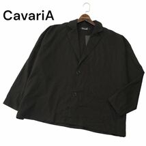 【新品 未使用】 CavariA キャバリア 通年 ワイドシルエット オーバーサイズ ジャケット Sz.44　メンズ 黒　A4T01595_2#O_画像1