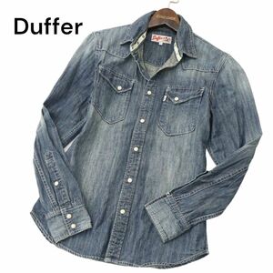 Duffer ダファー 通年 USED加工★ 長袖 デニム ウエスタン シャツ Sz.S　メンズ　A4T01584_2#C