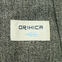 ORIHICA オリヒカ 春夏 麻 リネン混★ 段返り ストレッチ ニット アンコン テーラード ジャケット Sz.M　メンズ グレー　A4T01749_2#M_画像8