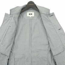 JOSEPH ABBOUD ジョセフ アブード 春夏 麻 リネン混★ ストライプ カバーオール ジャケット Sz.M　メンズ　A4T01727_2#M_画像4