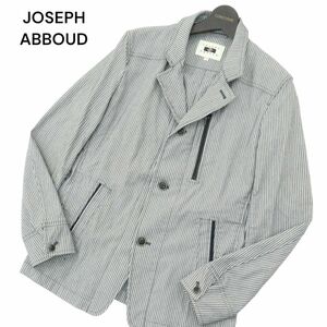 JOSEPH ABBOUD ジョセフ アブード 春夏 麻 リネン混★ ストライプ カバーオール ジャケット Sz.M　メンズ　A4T01727_2#M