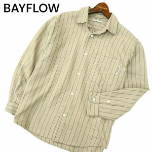 BAYFLOW ベイフロー 通年 オーバーサイズ★ 長袖 ストライプ シャツ Sz.2　メンズ　A4T01741_2#C