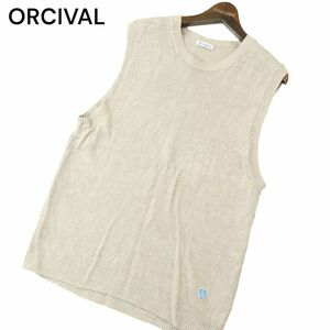 ORCIVAL オーシバル 春夏 麻 リネン100％★ ニット ベスト Sz.5　メンズ　A4T01929_2#J