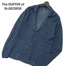 The DUFFER of St.GEORGE ダファー オブ セントジョージ 春夏 麻100%★リネン ニット ジャケット カーディガン Sz.L　メンズ　A4T01893_2#M_画像1