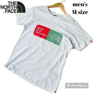 【訳あり】ノースフェイス　THE NORTH FACE Tシャツ　メンズ　白　ロゴ Mサイズ