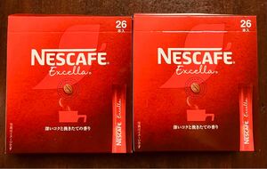 ネスカフェエクセラ　ブラック 26本×2箱 52本 スティックコーヒー　インスタントコーヒー　甘さ無し　箱無し