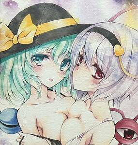 Art Auction [Elemento organizado] [Difícil] Ilustración dibujada a mano Touhou Project Koishi Komeji/Satori Komeji A4, historietas, productos de anime, ilustración dibujada a mano