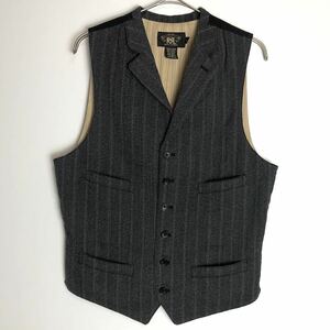 【希少】RRL BLACK STRIPE VEST ストライプベスト