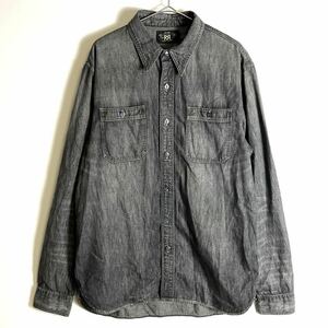 【美品】RRL Black Chambray Work Shirt キムタク着用