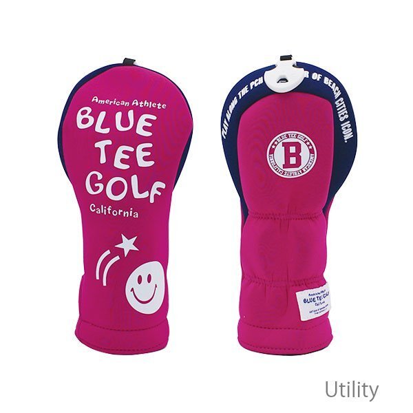 ◎『HC34タイプ』ブルーティーゴルフ【UTピンク:ストレッチスマイル 】ユーティリティ用カバー HC-34 BLUE TEE GOLF 送料無料