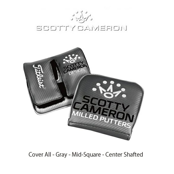 ◆送料無料【SCOTTY CAMERON スコッティ キャメロン】センターシャフトマレット型パターカバー/右【All-Gray Mid-Square Center Shafted】 