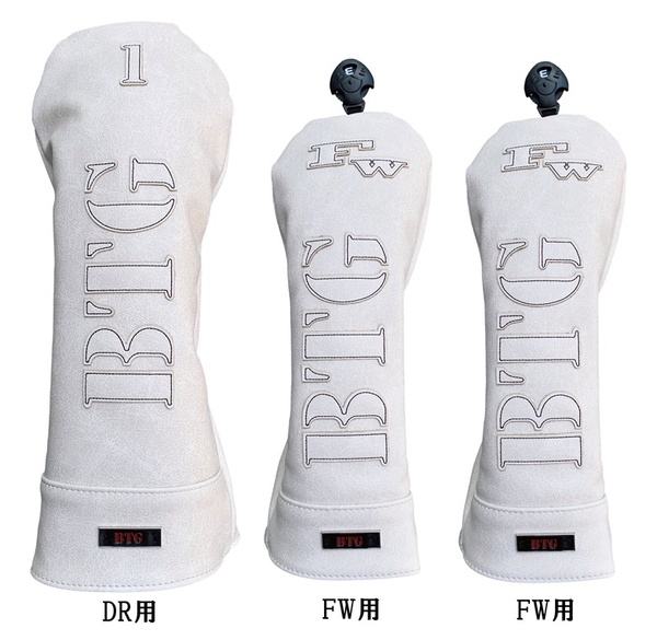 ●送料無料【3PB-WW】ブルーティーゴルフ 【BIG BTG - Classic:ホワイト・ホワイト】3本セット販売(B)ヘッドカバーBLUE TEE GOLF HCC1 