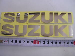 スズキ　SUZUKI　ステッカー　19㎝　ミラー　メッキ　２枚セット　RG　TS　GT　GS　カタナ　GSX　ガンマ　ジムニー　ハスラー　キャリイ　