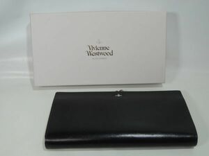 Vivienne Westwood ヴィヴィアン ウエストウッド がま口 財布 ブラック ロゴ 10.5cm ｘ 20.5cm 0205