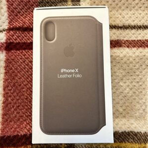 新品　APPLE IPHONEX LEATHER FOLIO ブラウン