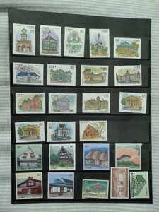 記念切手～日本の建築物、お城、お寺、橋、高速道路など〜47枚セット〜送料無料