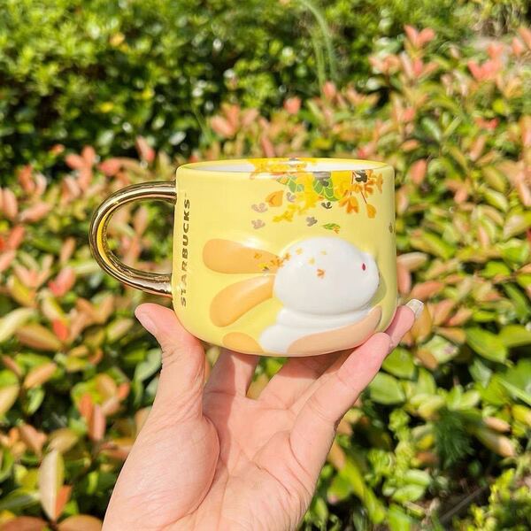 スタバ スターバックス マグカップ 355ml 黄色 うさぎ