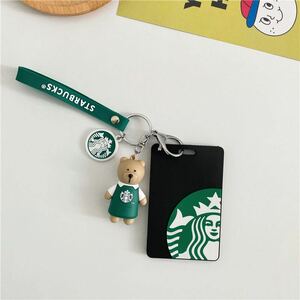  Starbucks start ba abroad limitation watermelon inserting ticket holder key holder card inserting green bear 