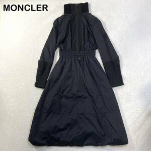 ☆美品☆ MONCLER ABITO 黒ワッペン　長袖　ロングワンピース　40サイズ