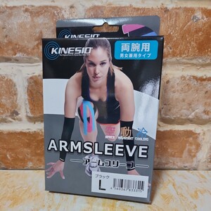 新品KINESIO 正規品 スポーツスリーブ キネシオ アームスリーブ 腕用 両腕入 男女兼用　ブラック　未使用（b）