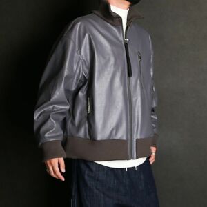 N.HOOLYWOODエヌハリウッド9SENCE FLIGHT Jacket/70’Sドイツ軍フライトジャケットモチーフ/SYNTHETIC LEATHER/SIZE 40/ビッグシルエット