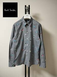 Paul Smith jeans/ポールスミスジーンズ/POP GRAPHIC SHIRT/フランクフルト×アニマル×目玉×花総柄/シャツ/SIZE L