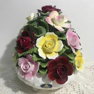 エインズレイ陶花 置物 薔薇　英国製　美品