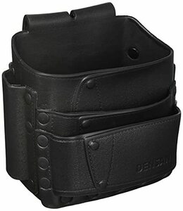 ジェフコム(Jefcom) デンサン EVA樹脂製腰袋 ソフトプラポーチ ポケット3段式 ブラック DPP-864M-B