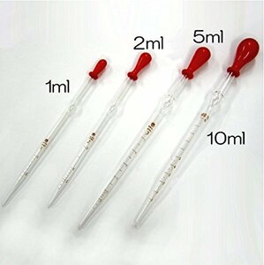  physical and chemistry shop piece included pipette ( rubber cap attaching ) glass made (4 point set (1ml.2ml.5ml.10ml))