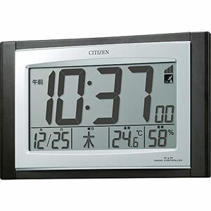  rhythm (RHYTHM) Citizen wall clock electro-magnetic wave clock digital put .. combined use temperature . calendar display tea ( wood grain finish ) 15